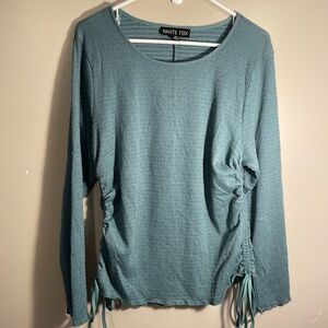 Haute Fox Teal Long Sleeve Top
